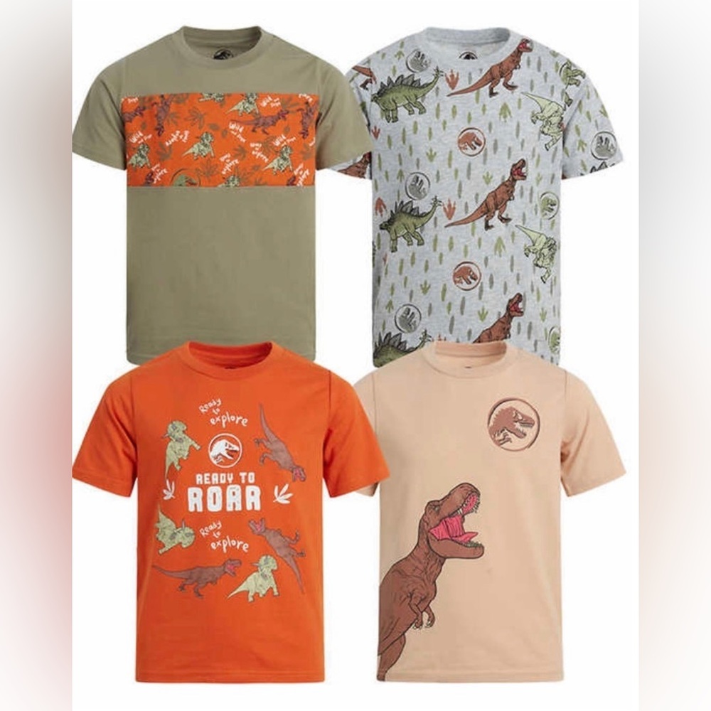 Jurassic park dinosaur kids 4-pack Tee size 4T
